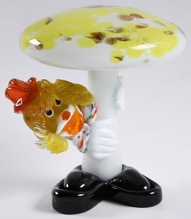 Murano Figurines Clown Under Mushroom - No Box