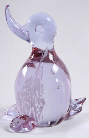 Murano Figurines Duck-Clear W/White Spots - No Box