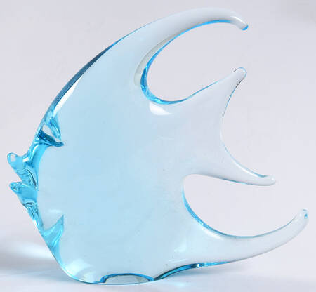 Murano Figurines Angel Fish-Light Blue - No Box