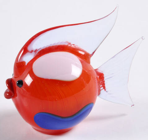 Murano Figurines Miniature Puffer Fish-Red,Blue,Pink,Oran - No Box