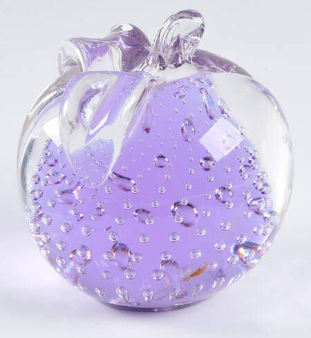 Murano Figurines Blue Apple  - No Box