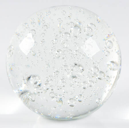 Murano Figurines Clear Controled Bubles Paperweight - No Box