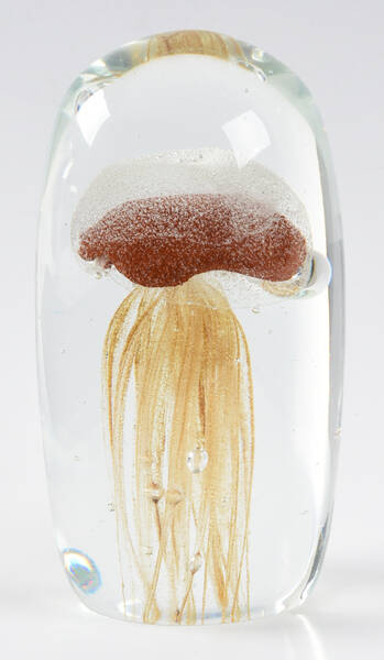 Murano Figurines Jellyfish Paperweight-Brown - No Box