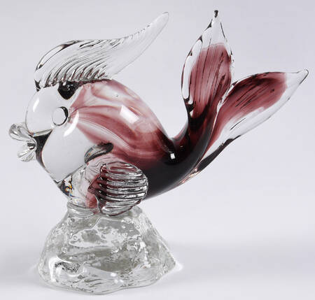 Murano Figurines Fish Small Purple  - No Box