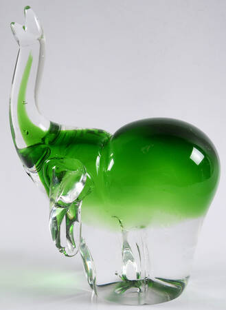 Murano Figurines Elephant Green - No Box