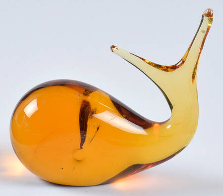 Murano Figurines Whale - Amber - No Box