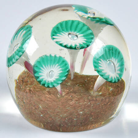 Murano Figurines Paperweight - Green Flowers - No Box