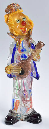 Murano Figurines Clown With Guitar - No Box
