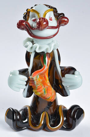 Murano Figurines Clown - Multicolor Scarf - No Box
