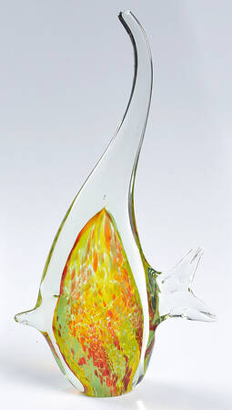 Murano Figurines Angelfish-Green Yellow Red - No Box