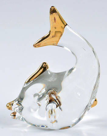 Murano Figurines Dolphin - Gold - No Box