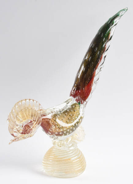 Murano Figurines Roadrunner With Gold Flecks  - No Box