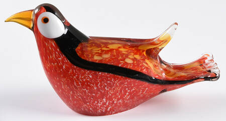 Murano Figurines Red Bird - No Box
