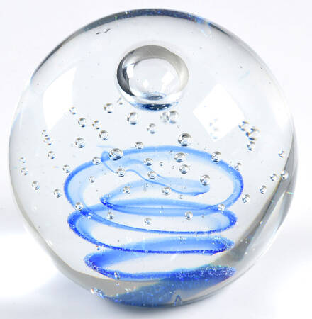 Murano Figurines Paperweight Blue Swirl Controled Bubbles - No Box