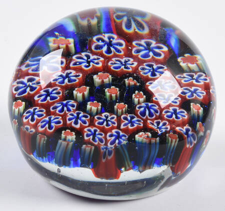 Murano Figurines Millefiori Paperweight Blue Red Green - No Box