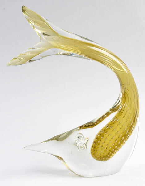 Murano Figurines Fish-Yellow & Clear - No Box