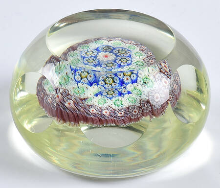 Murano Figurines Paperweight Millefiori Faceted - Nb448, No Box