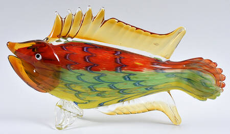 Murano Figurines Fish-Yellow,Orange,Green - No Box