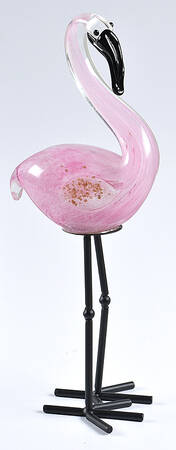 Murano Figurines Flamingo Pink  - Metal Legs - No Box