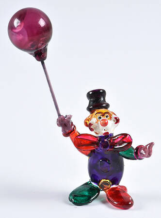 Murano Figurines Clown With Ballooon Mini - No Box