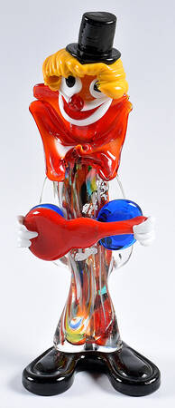 Murano Figurines Colwn With Red Guitar - No Box