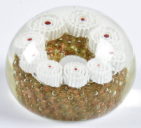 Murano Figurines Millefiori White And Gold Dust - No Box