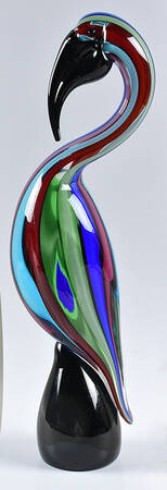 Murano Figurines Flamingo-Multi Stripe - No Box