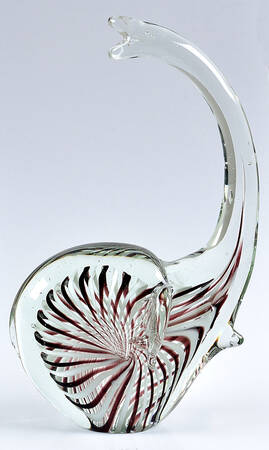 Murano Figurines Elephant-Clear,Brown,White - No Box