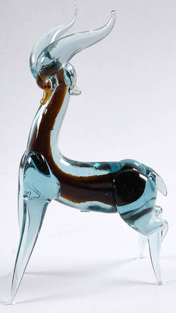 Murano Figurines Gazelle Blue Brown - No Box