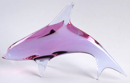 Murano Figurines Dolphin-Pale Purple,Blue - No Box