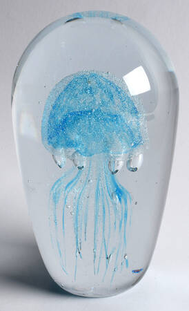 Murano Figurines Jellyfish- Light Blue - No Box