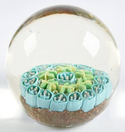 Murano Figurines Millefiore-Flowers & Leaves Paperweight - No Box