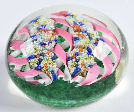 Murano Figurines Millefiore Flower Bunches,Ribbon,Paperwt - No Box