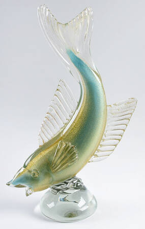Murano Figurines Fish With Gold Flecks - No Box