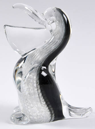 Murano Figurines Pellican-Black And White - No Box