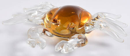 Murano Figurines Crab-Amber And Clear - No Box