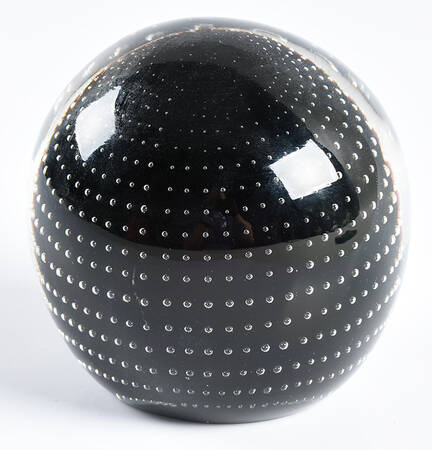 Murano Figurines Paperweight-Clear,Black,Bubbles - No Box