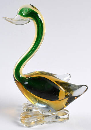 Murano Figurines Duck - Yellow Green - No Box