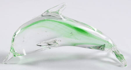 Murano Figurines Dolphin Green Small - No Box