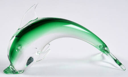 Murano Figurines Dolphin Green - No Box 630