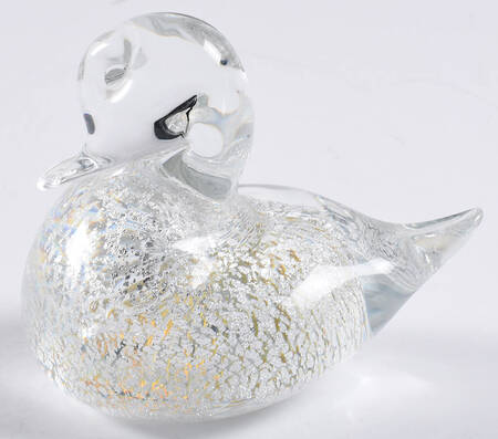Murano Figurines Duck Silver Flecks - No Box 629