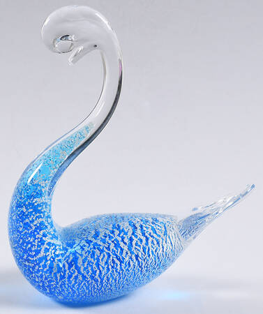 Murano Figurines Swan Silver Flecks - Nb628, No Box