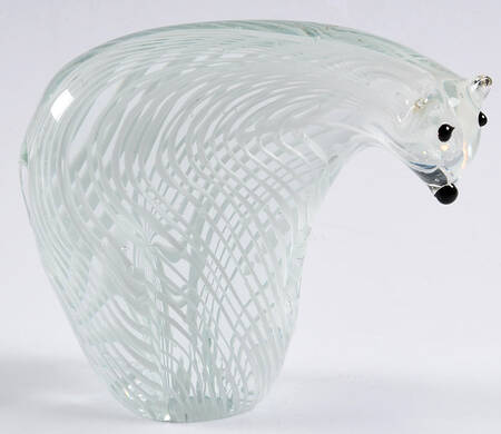Murano Figurines Polar Bear White Stripes - No Box 625