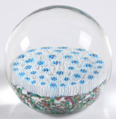 Murano Figurines Millefiore Small - Blue Green Flowers  - No Box