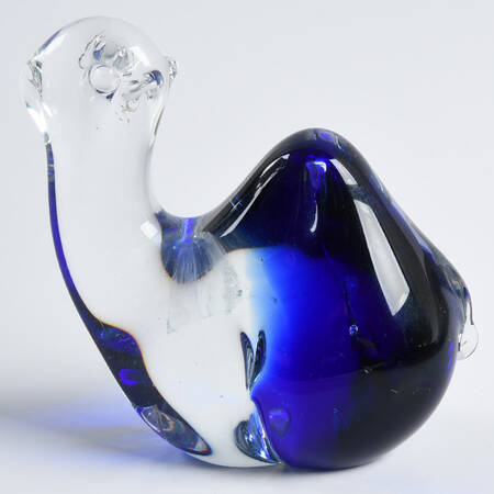Murano Figurines Camel Sitting-Blue, Clear - Nb674, No Box