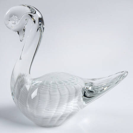 Murano Figurines Swan- White Ripples - Nb673, No Box