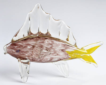 Murano Figurines Fish-Purple, Yellow - Without Box Nb667