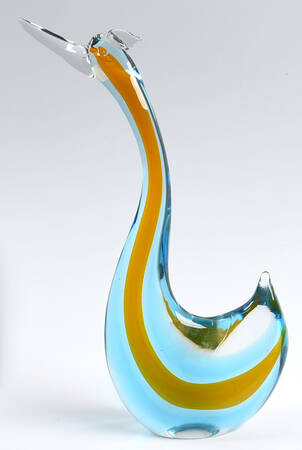 Murano Figurines Bird-Blue,Yellow - No Box