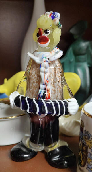Murano Figurines Clown With Accordion - Nb 636, No Box