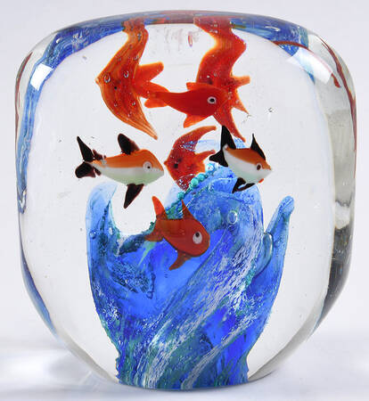 Murano Figurines Aquarium-Squared,Reef,Fish - Nb687, No Box